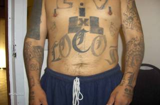 A Lil Loco's Las Vegas gang tattoo.
